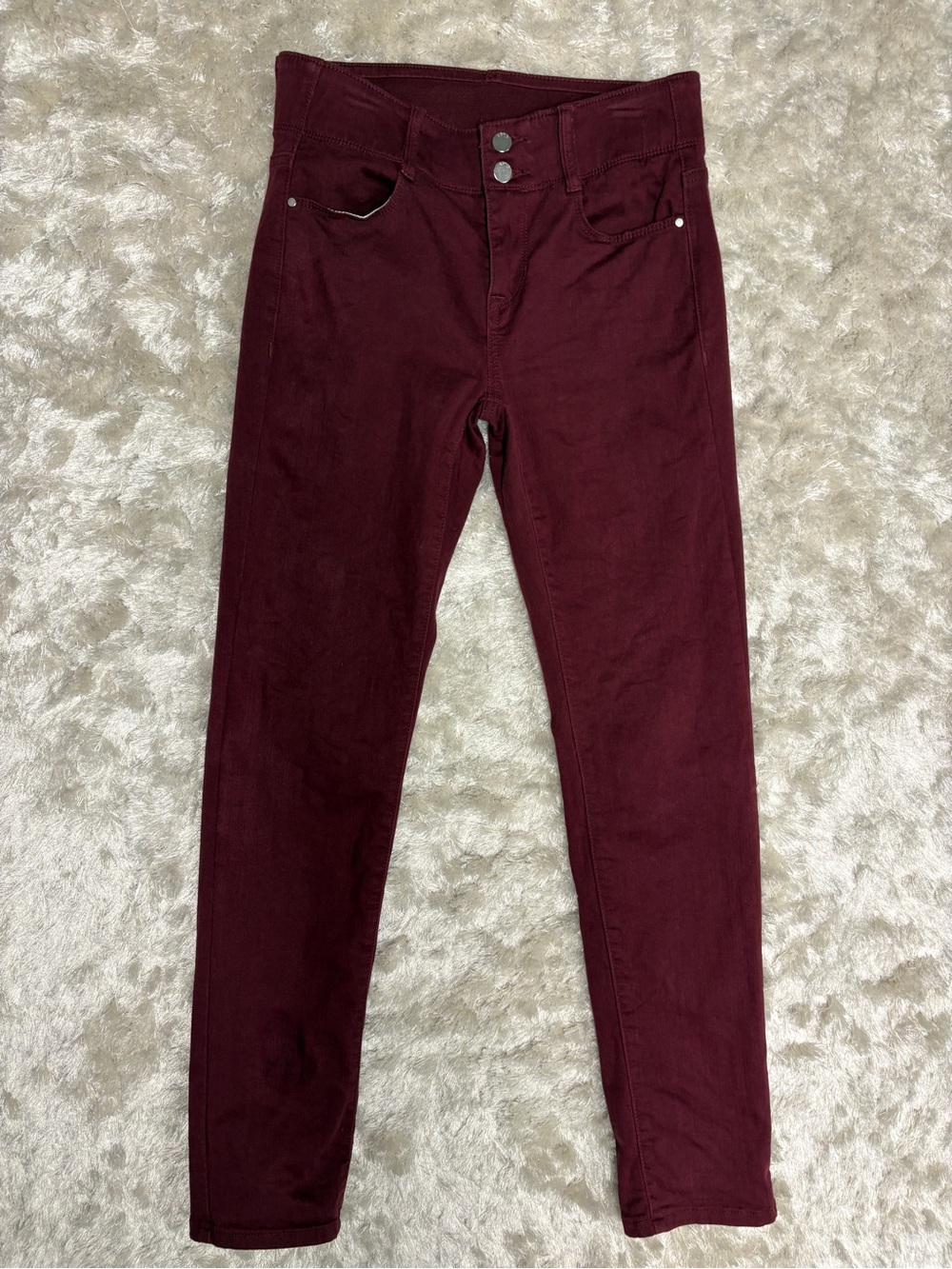 Apt. 9 Women’s Straight Leg Colored Jeans: Burgundy/Wine: Tummy Slimming Waist